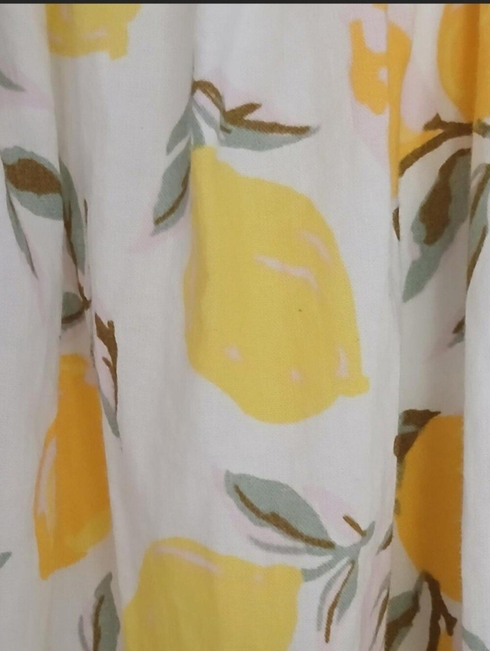 Trixxi White Dress with Yellow Lemon Print and Puff Sleeves Size L - Picture 3 of 9